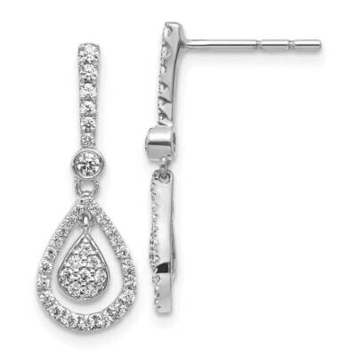 Fancy Teardrop Dangle Post Earrings 14k White Gold Diamond EM5564-050-WA, MPN: EM5564-050-WA, 88395…