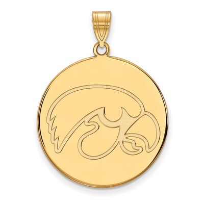 University of Iowa x-Large Disc Pendant 14k Yellow Gold 4Y083UIA, MPN: 4Y083UIA, 886774888767