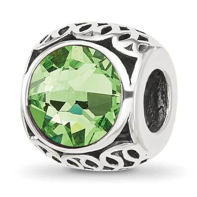 Antiqued Light Green Swarovski Crystal Bead Sterling Silver QRS4404, MPN: QRS4404,