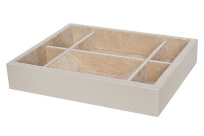 Tizo Simple 6 Sectional Shagreen White Platter Tray, MPN: NC117WHTY,