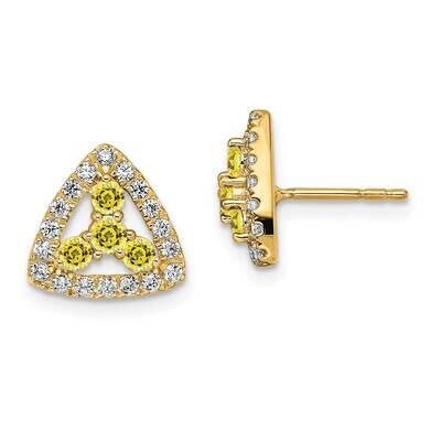 Si1/Si2, G H I, Cr.Ywsap Triangle Post Earrings 14k Gold Lab Grown Diamond EM7932-CYS-039-YLG, MPN:…