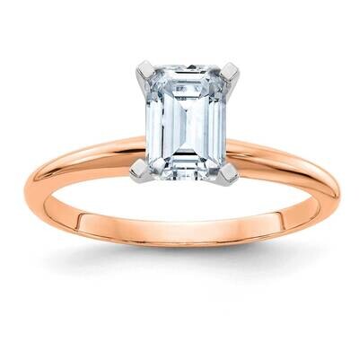 1ct. 7x5 D E F Pure Light Emerald Moissanite Solitaire Ring 14k Rose Gold RGSH15E-12MP, MPN: RGSH15…