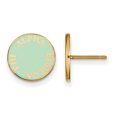 Alpha Epsilon Phi Enameled Post Earrings Gold-plated Silver GP019AEP, MPN: GP019AEP, 191101098079