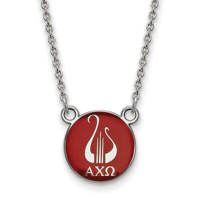 Alpha Chi Omega Extra Small Enameled Pendant with 18 Inch Chain Sterling Silver SS042ACO-18, MPN: S…