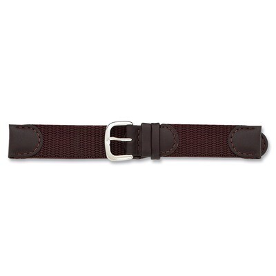 16mm Brown Army Style Fabric Watch Band 7.75 Inch Silver-tone Buckle BA139-16, MPN: BA139-16, 60226…