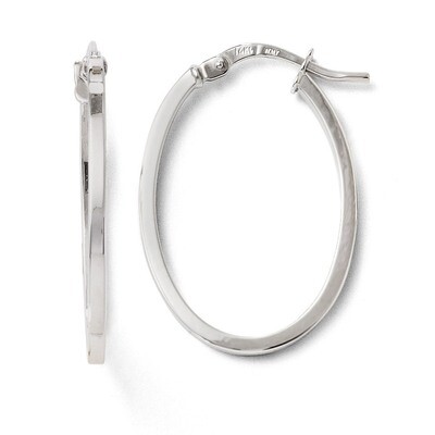 Leslie&#39;s Polished Oval Hoop Earrings - 14k White Gold HB-LE593, MPN: LE593, 883957022543