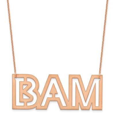 Brushed 3 Letter Necklace 14k Rose Gold Large XNA1189R, MPN: XNA1189R,