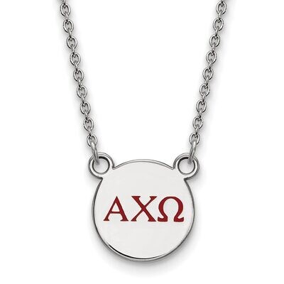 Alpha Chi Omega Extra Small Enameled Pendant with 18 Inch Chain Sterling Silver SS027ACO-18, MPN: S…