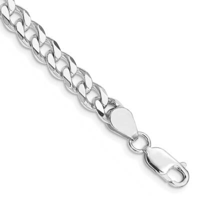 7mm Curb Chain 9 Inch Sterling Silver Rhodium-Plated QCB180R-9, MPN: QCB180R-9,