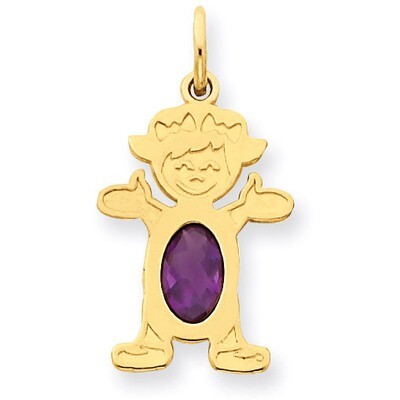 Girl 6x4 Oval Genuine Amethyst-February 14k Gold XCK12, MPN: XCK12, 883957294636