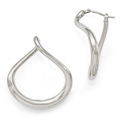 Leslie&#39;s Polished Twisted Hoop Earrings - Sterling Silver HB-QLE539, MPN: QLE539, 886774966199