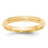 3mm Half Round with Edge Band 14k Yellow Gold HRE030 Engravable, MPN: HRE030, 886774484334