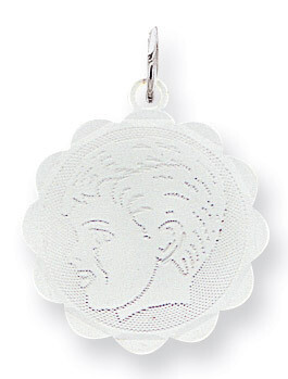Engravable Boy Disc Charm Sterling Silver QM307/18