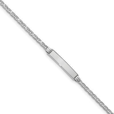 8 Inch Semi-Solid Anchor Link ID Bracelet 14k white Gold DCID105W-8, MPN: DCID105W-8, 883957574271