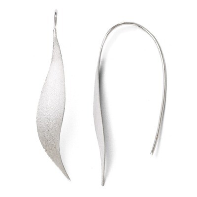 Leslie&#39;s Rhodium-plated Polished &amp; Brushed Earrings - Sterling Silver HB-QLE365, MPN: QLE365, 88677…