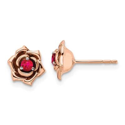 White &amp; Rose Ruby Flower Post Earrings 14k Two-Tone Gold EM8274-RU-WR, MPN: EM8274-RU-WR, 883957969…