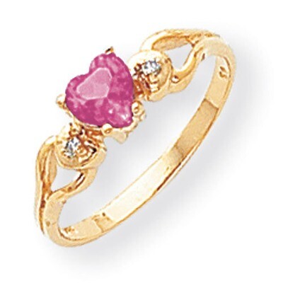 5Mm Heart Pink Tourmaline Diamond Ring 14k Gold Y2186PT/A, MPN: Y2186PT_AA, 883957985893