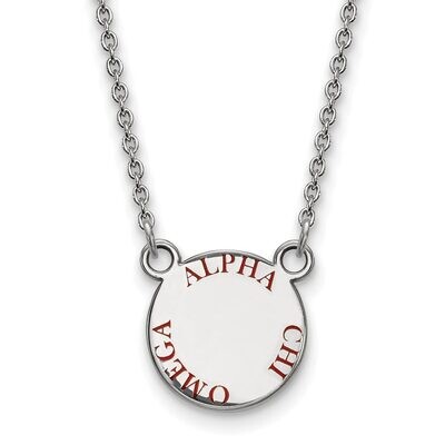 Alpha Chi Omega Extra Small Enameled Pendant with 18 Inch Chain Sterling Silver SS014ACO-18, MPN: S…