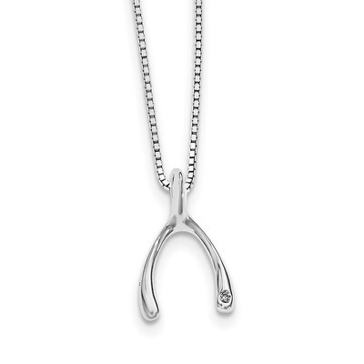 Wishbone Slide Pendant Diamond Sterling Silver QW416-18, MPN: QW416-18, 886774967592