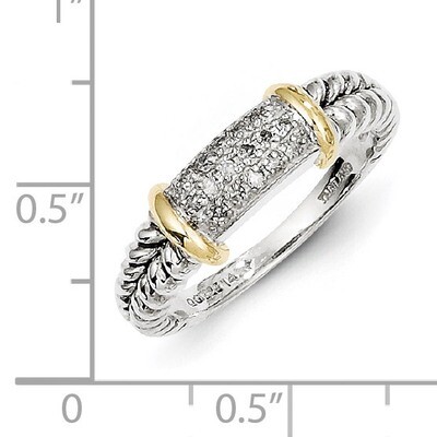 1/8ct. Diamond Ring Sterling Silver &amp; 14k Gold QTC5, MPN: QTC5, 742323113219
