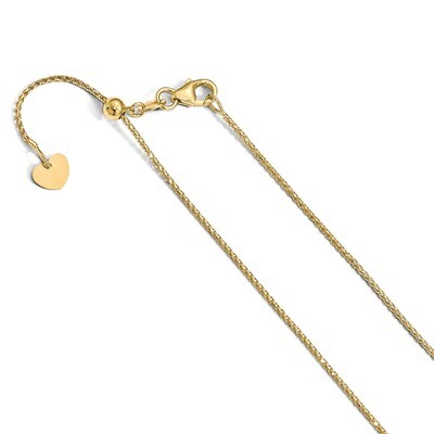 Leslie&#39;s 1 mm Diamond-cut Open Franco Adjustable Chain 22 Inch 14k Gold HB-1263-22, MPN: 1263-22, 1…