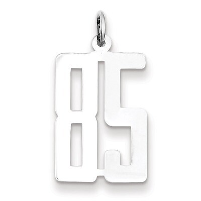 Charm Number 85 Elongated Pol Sterling Silver Small QES85, MPN: QES85, 191101190674