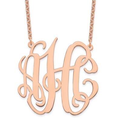 Large Polished Monogram Necklace Sterling Silver Rose-plated XNA549RP, MPN: XNA549RP,