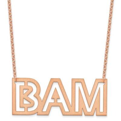 Large Brushed 3 Letter Necklace Sterling Silver Rose-plated XNA1189RP, MPN: XNA1189RP,