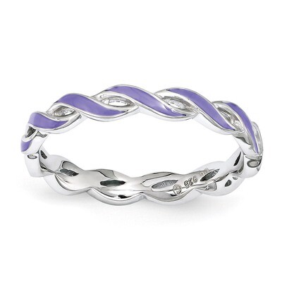 Purple Enamel Ring - Sterling Silver QSK1512, MPN: QSK1512, 886774206165