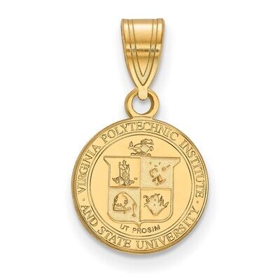 Virginia Tech Medium Crest Pendant Gold-plated Silver GP062VTE, MPN: GP062VTE, 886774951546