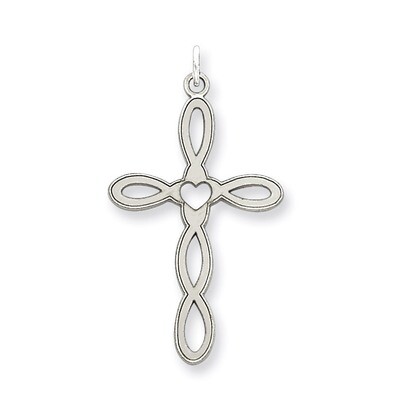 Cross Pendant Laser Designed Sterling Silver QXR133, MPN: QXR133, 883957534244