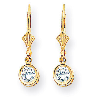 5mm CZ Diamond Leverback Earrings 14k Gold XLB100CZ Diamond, MPN: XLB100CZ, 883957118017