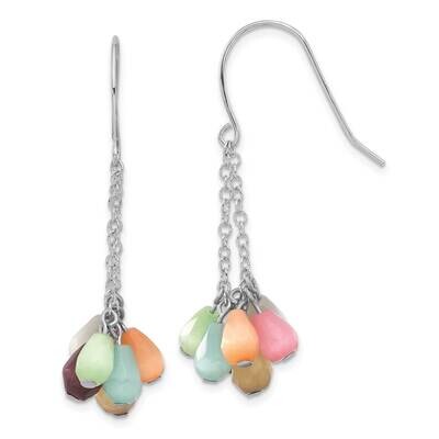 Multi-Color Stone Dangle Earrings Sterling Silver QE5395, MPN: QE5395, 883957054148