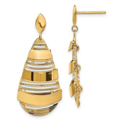 Leslie&#39;s Brushed Post Dangle Earrings 14k Gold Polished HB-LE1994, MPN: LE1994, 191101735646