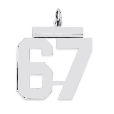 Charm Number 67 Polished Sterling Silver Large QPL67, MPN: QPL67, 191101281174