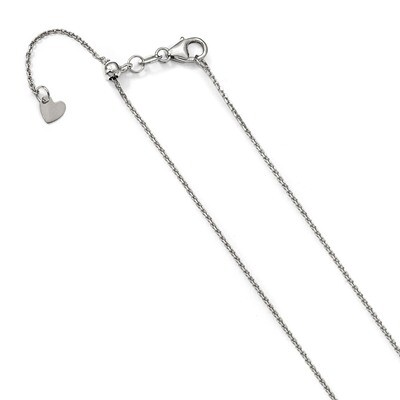 Leslie&#39;s 1.1 mm Adjustable Diamond-cut Cable Chain 22 Inch 14K White Gold HB-1265-22, MPN: 1265-22,…