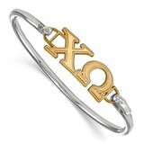 Chi Omega Small Hook and Clasp Bangle Gold-plated Sterling Silver GP009CHO-8, MPN: GP009CHO-8, 1911…