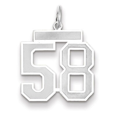 Number 58 Charm Medium Satin 14k white Gold WSM58, MPN: WSM58, 883957079202