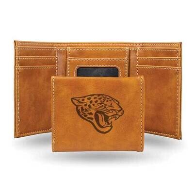 NFL Jacksonville Jaguars Brown Faux Leather Trifold Wallet GC7773, MPN: GC7773, 767345899460