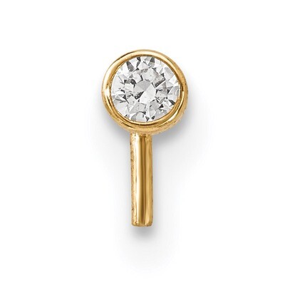 2.5mm CZ Diamond Nose Stud 14k Gold BD100, MPN: BD100, 886774126388
