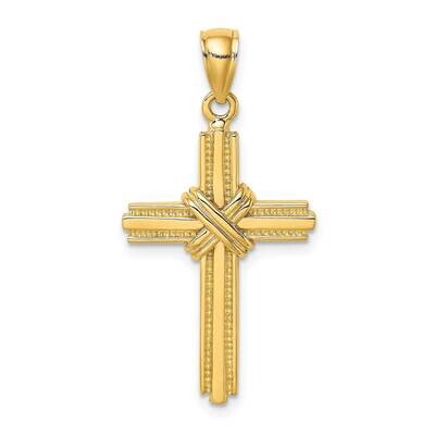 Beaded Center Design Cross Charm 14k Gold K8390, MPN: K8390, 637218016815