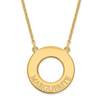 Open Circle with 1 name Gold Plated Sterling Silver XNA761GP, MPN: XNA761GP,