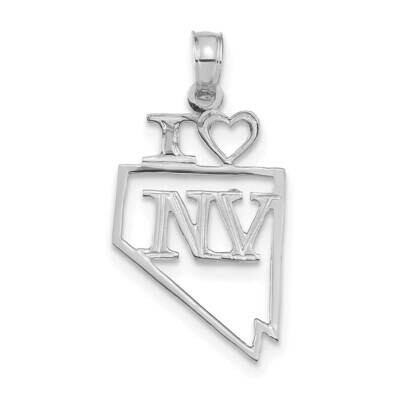 Nevada State Pendant 14k White Gold Solid D1180W, MPN: D1180W,