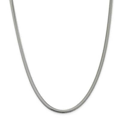 4.2mm Flat Oval Snake Chain 30 Inch Sterling Silver QFS6-30, MPN: QFS6-30,