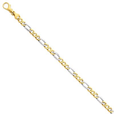 5.8mm Polished Fancy Link Chain 24 Inch 14k Two-Tone Gold LK487-24, MPN: LK487-24, 191101652448