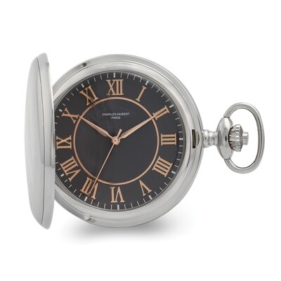 Charles Hubert Chrome Finish Grey Dial Quartz Pocket Watch  XWA6159, MPN: XWA6159, 848870009507