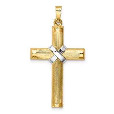Rhodium-plated Center X Cross 14k Hollow Polished XR1818, MPN: XR1818, 883957603636