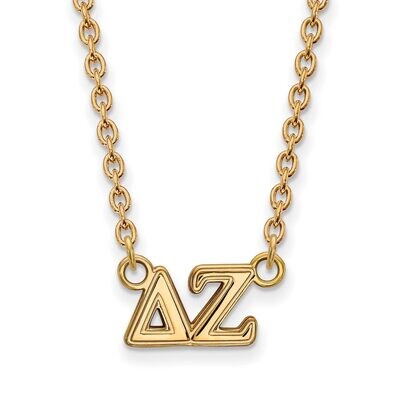 Delta Zeta Medium Pendant with 18 Inch Chain Gold-plated Silver GP007DZ-18, MPN: GP007DZ-18, 886774…