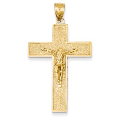 Textured Crucifix Latin Cross Pendant 14k Gold C4353, MPN: C4353, 637218141241