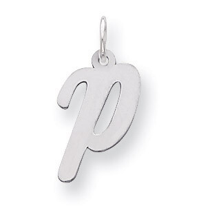 Medium Script Initial P Charm Sterling Silver QC5082P, MPN: QC5082P, 883957524948